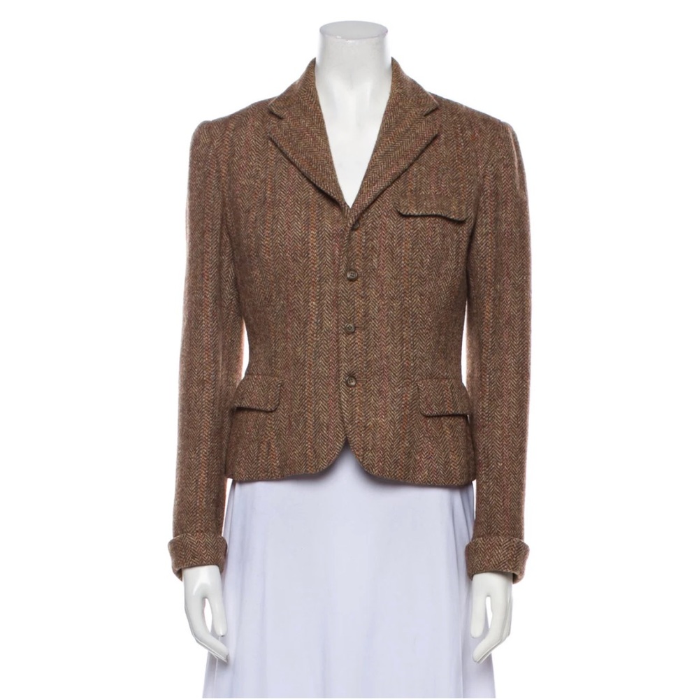 Ralph Lauren Brown Tweed Blazer Sz 6